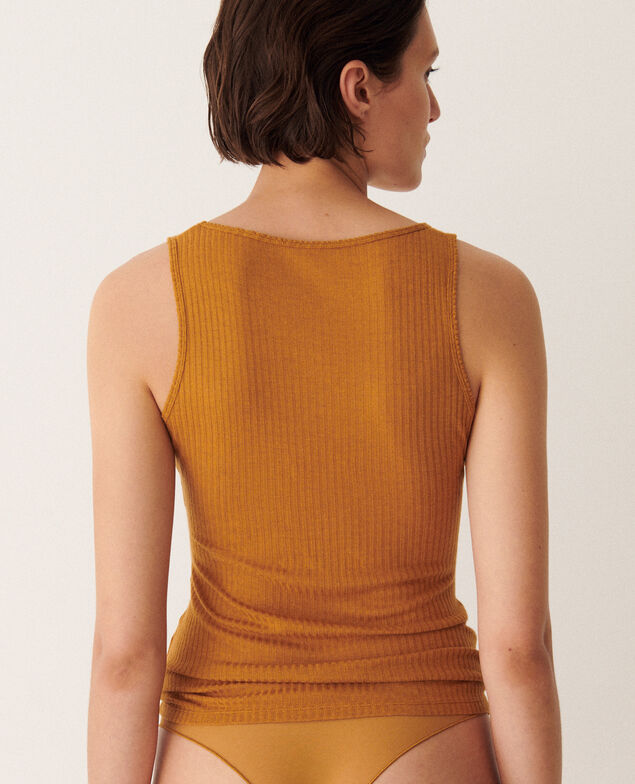 Ärmelloses T-Shirt HEATTECH POINTELLE Bone Brown