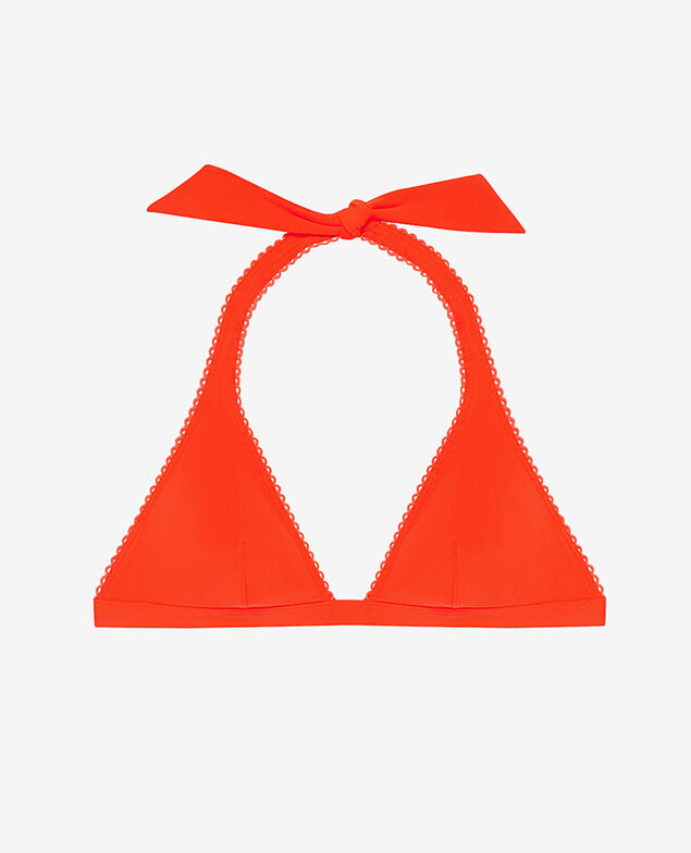 Gepolstertes Triangel-Bikini-Oberteil ohne Bügel YACHT Orange Tangerine