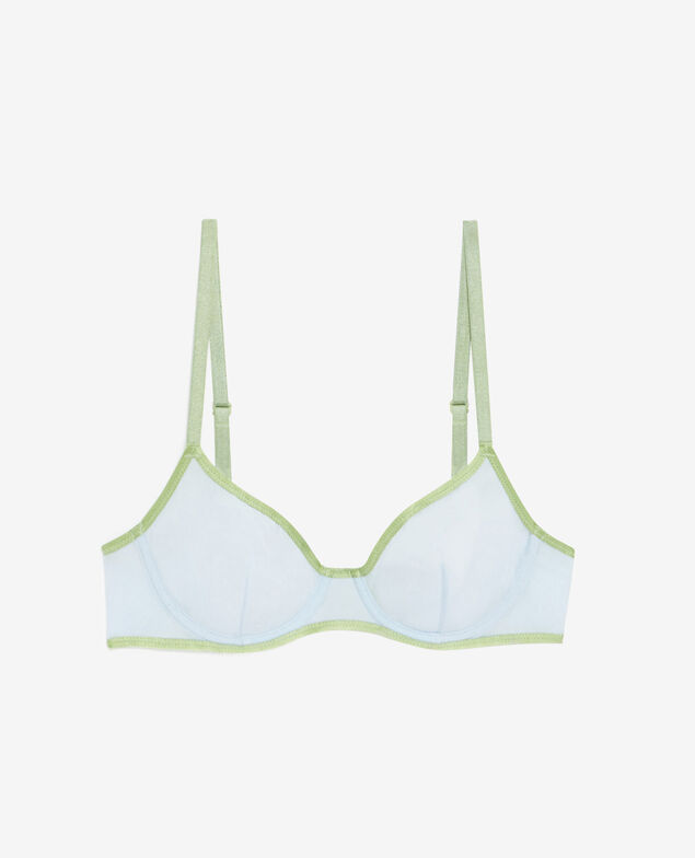 Bügel-BH CHERI TULLE BICOLOR Blau gestreift/Pistaziengrün
