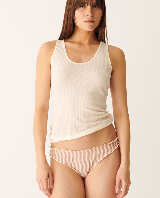 Hipster briefs CHERI MICROFIBRE Gewellte Streifen Sandweiß