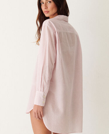 Pyjama-Jacke BOYFRIEND Streifen Rosa