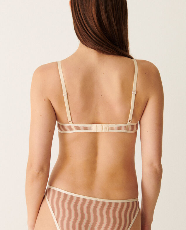 BH ohne Bügel CHERI TULLE PRINT Gewellte Streifen Sandweiß