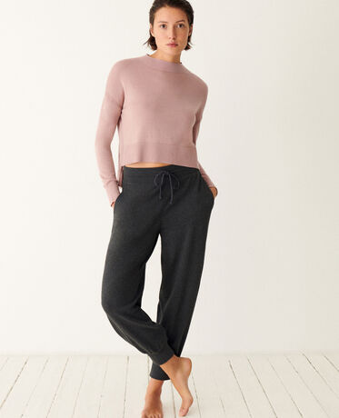 Hose SWEAT RIB Dunkles Heidegrau