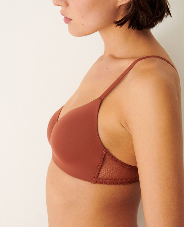 Gemoldeter Triangel-BH ohne Bügel DAILY FEMININ Zimtbraun