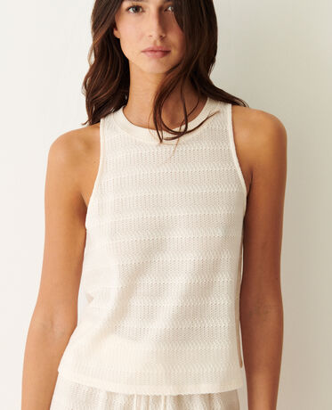 Ärmelloses T-Shirt BIGUINE CAPSULE CROCHET Eisweiß