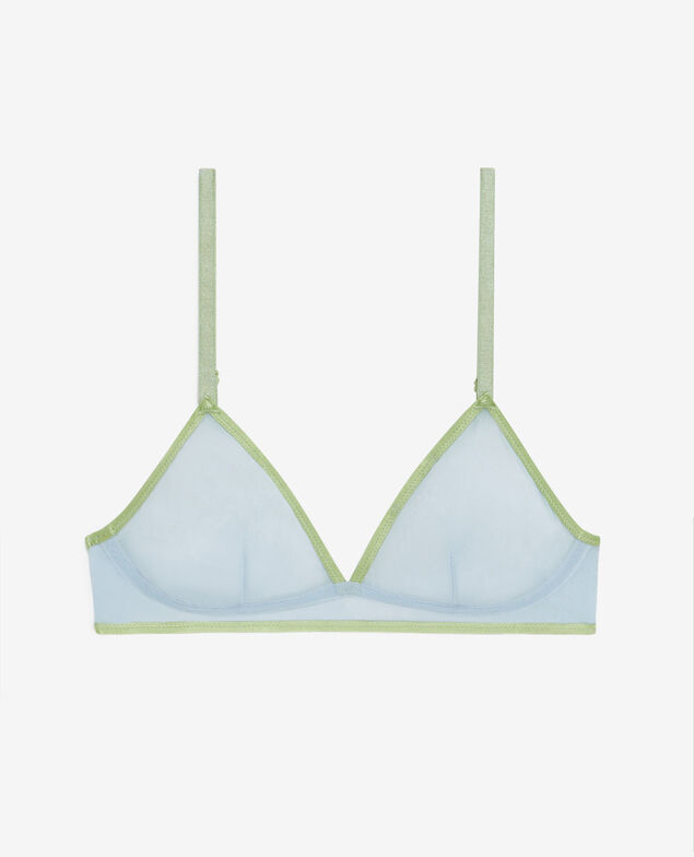 BH ohne Bügel CHERI TULLE BICOLOR Blau gestreift/Pistaziengrün