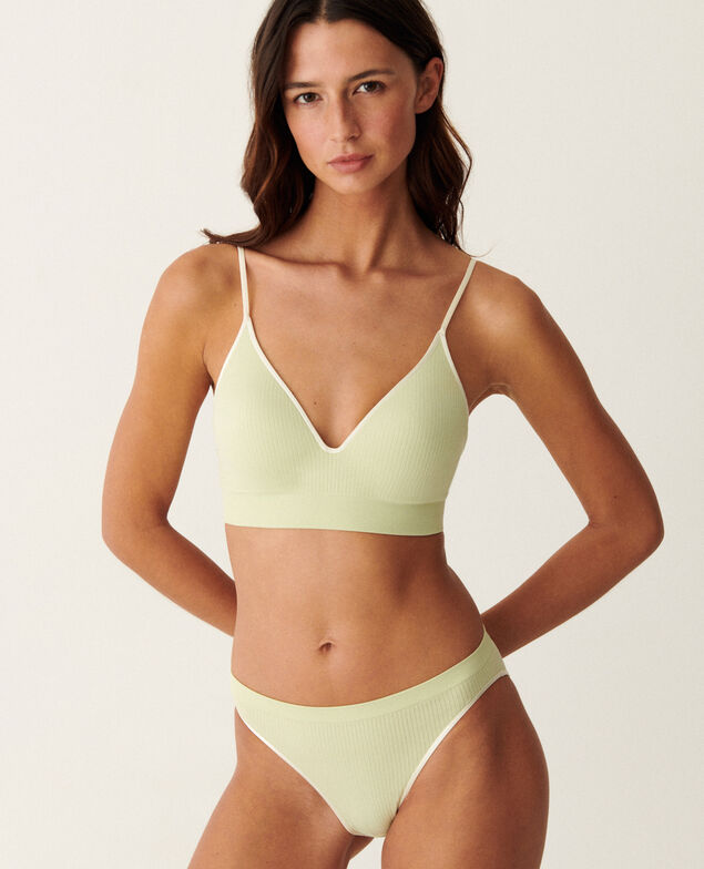 Bustier-BH ohne Bügel SEAMLESS BICOLORE Grün Marzipan