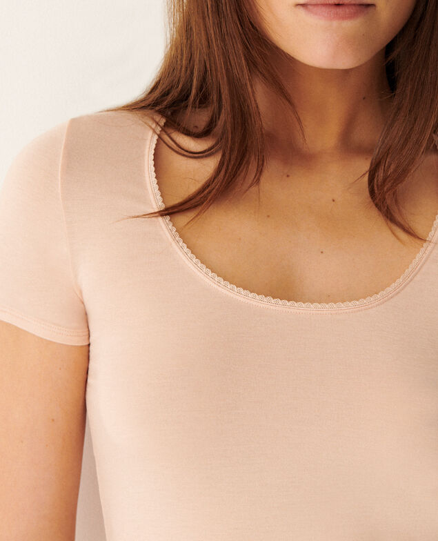 Kurzärmliges T-Shirt HEATTECH SECONDE PEAU Pulver