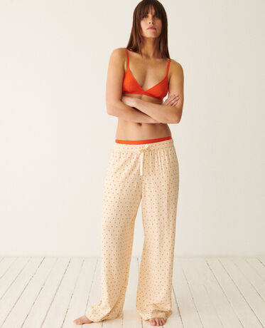 Hose RELAX PRINT Geo Krawatte Blume Weiß
