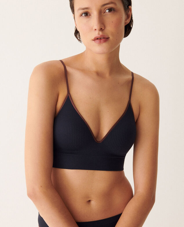 Bustier-BH ohne Bügel SEAMLESS BICOLORE Navy