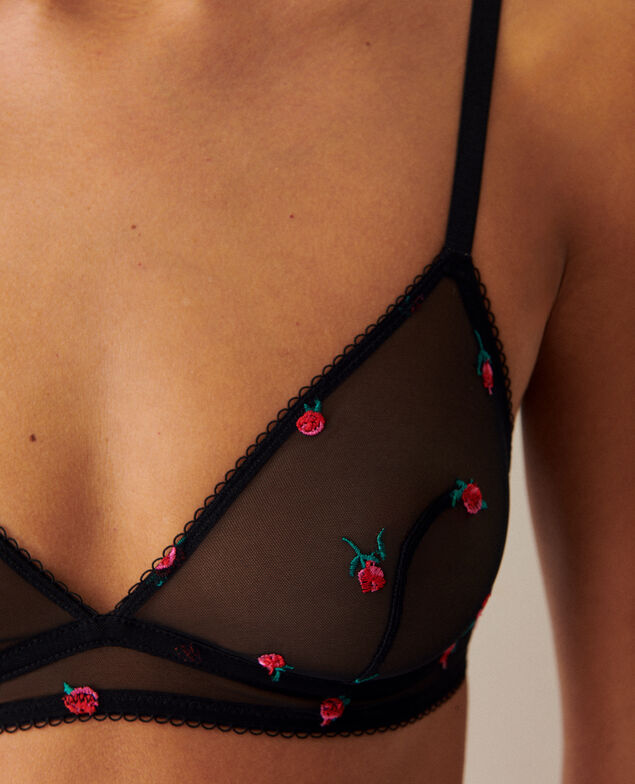 BH ohne Bügel CHERI TULLE BRODE Gestickte Blume Rot