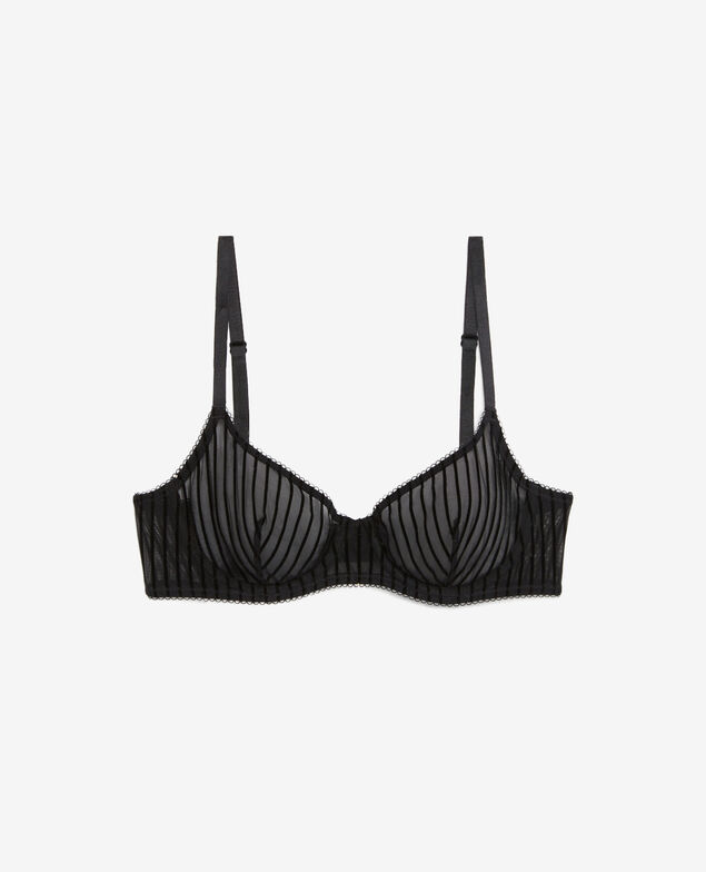 Bügel-BH CHERI TULLE FLOQUE STRIPES Schwarz