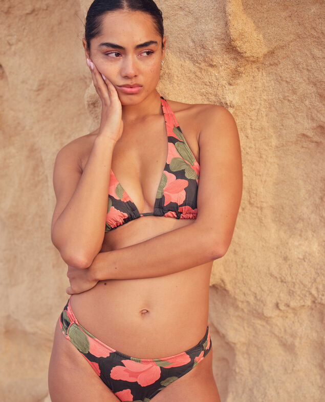 Bikini-Slips MOUETTE Blume Azalee Grün Rosa