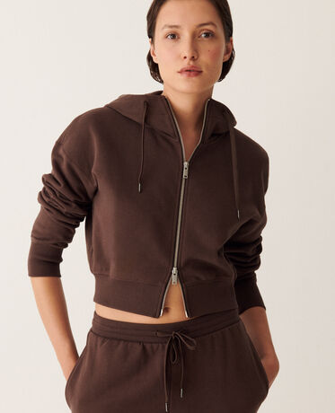 Sweatshirt mit Kapuze TERRY Fudge Brown