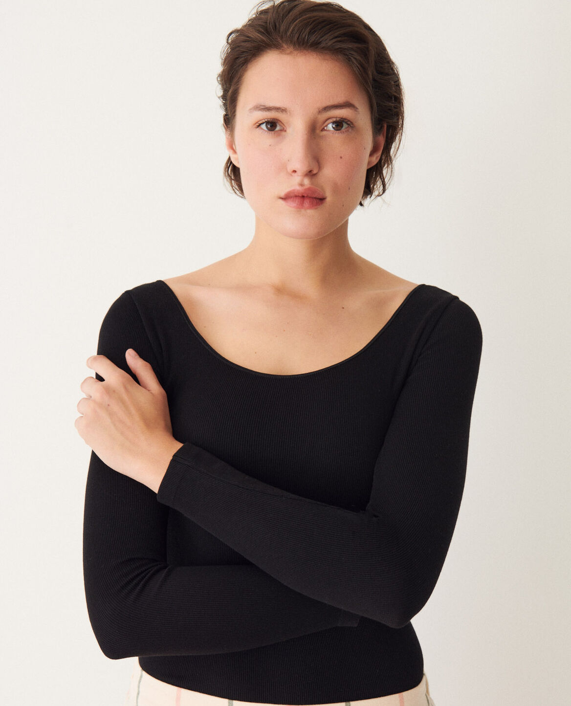 T-shirt mit integriertem BH HEATTECH EXTRA WARM Schwarz