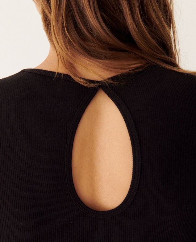 Rückenfreier Body HEATTECH RIB CACHEMIRE Schwarz