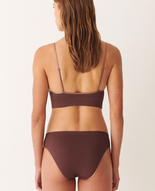 Low-cut Slip SEAMLESS BICOLORE Mokkabraun