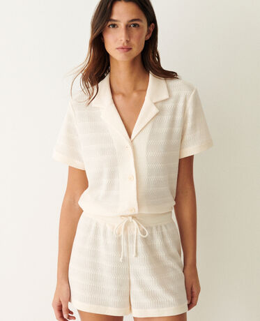 Pyjama-Shorts BIGUINE CAPSULE CROCHET Eisweiß