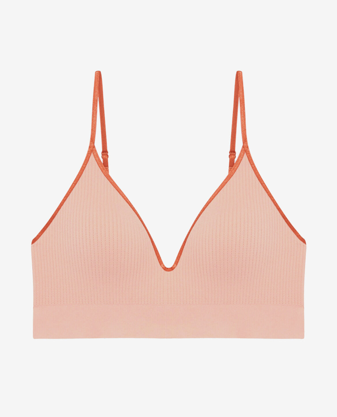 Bustier-BH ohne Bügel SEAMLESS BICOLORE Mandel Koralle