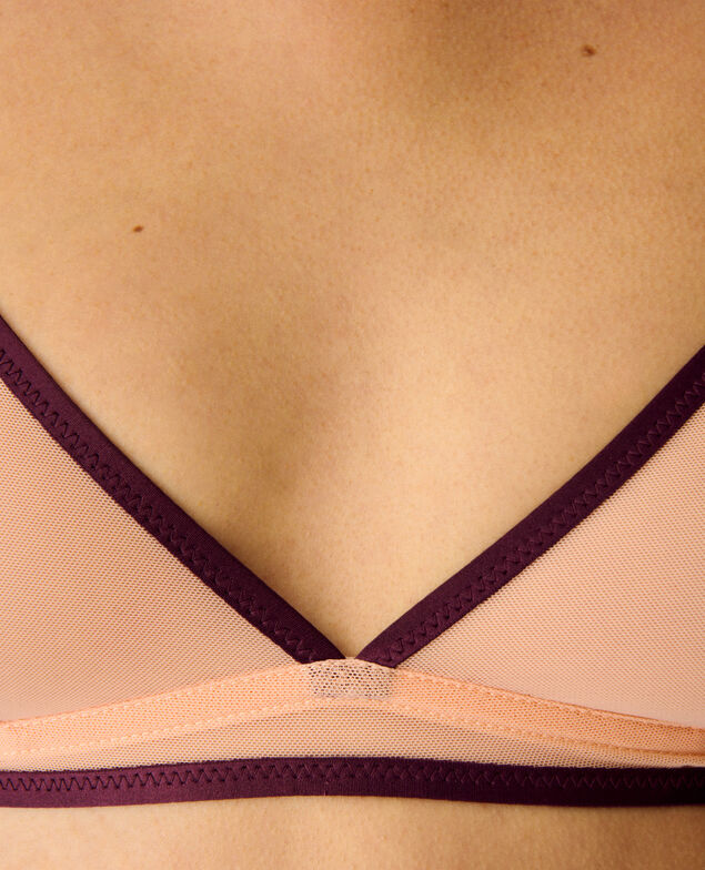 BH ohne Bügel CHERI TULLE BICOLOR Pfirsichrosa/Pflaume
