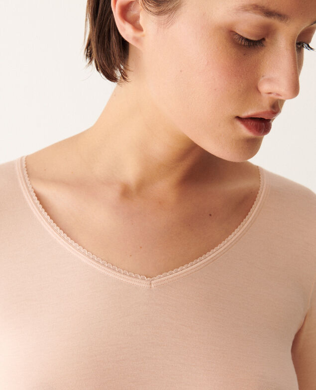 Langärmliges T-Shirt HEATTECH ZWEITE HAUT Pulver