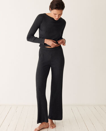 Hose ESSENTIEL RIB Dunkles Heidegrau
