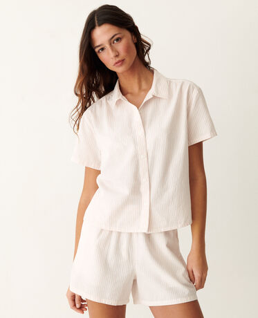 Pyjama-Set EASY COTTON COLLAB Ministreifen Rosa