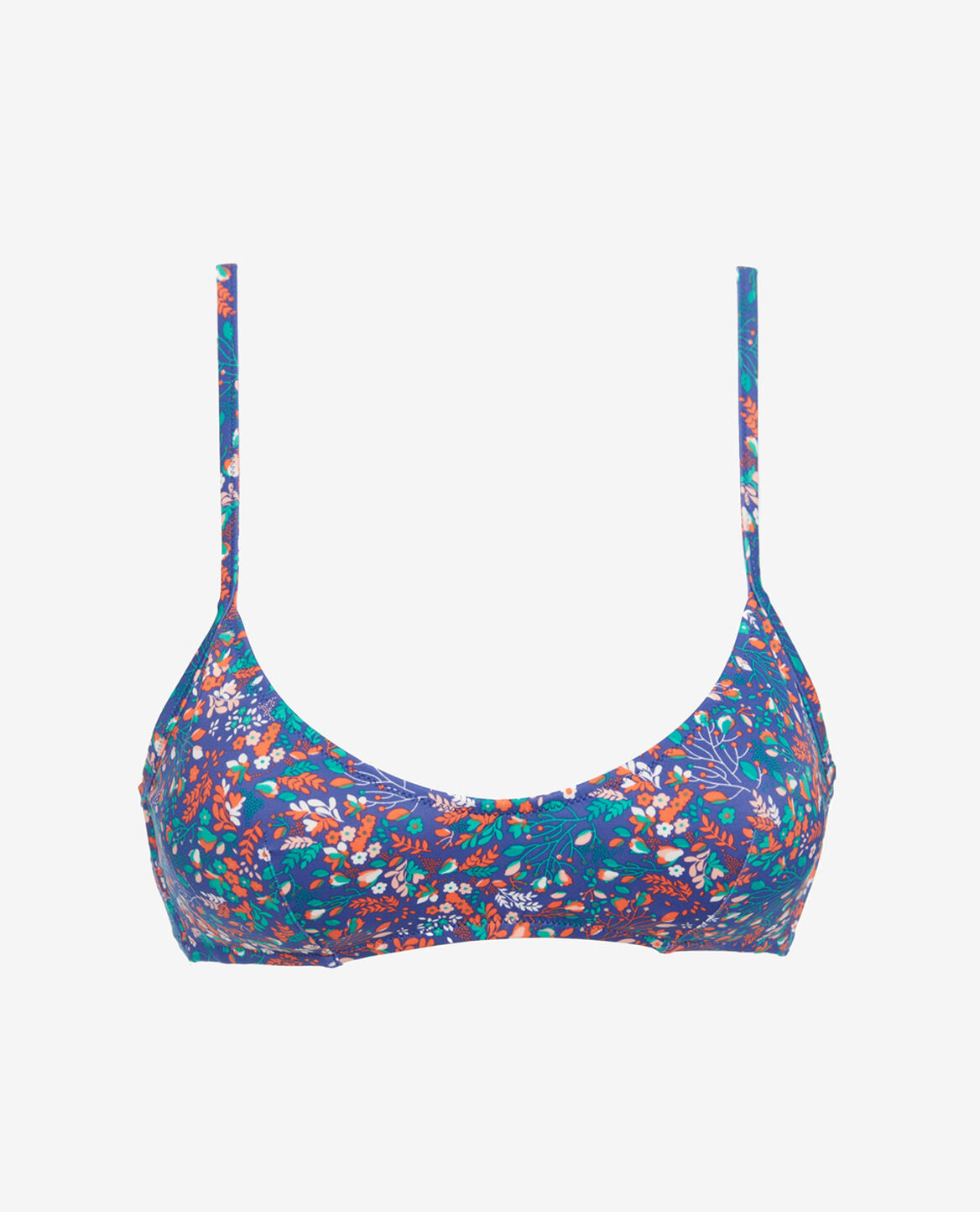 Bandeau-Bikini-BH ohne Bügel PRINCESSE TAM.TAM x UNIQLO Blumen Blau