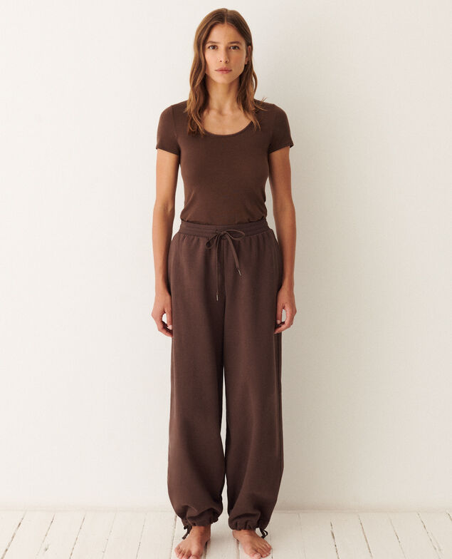 Kurzärmliges T-Shirt HEATTECH SECONDE PEAU Fudge Brown