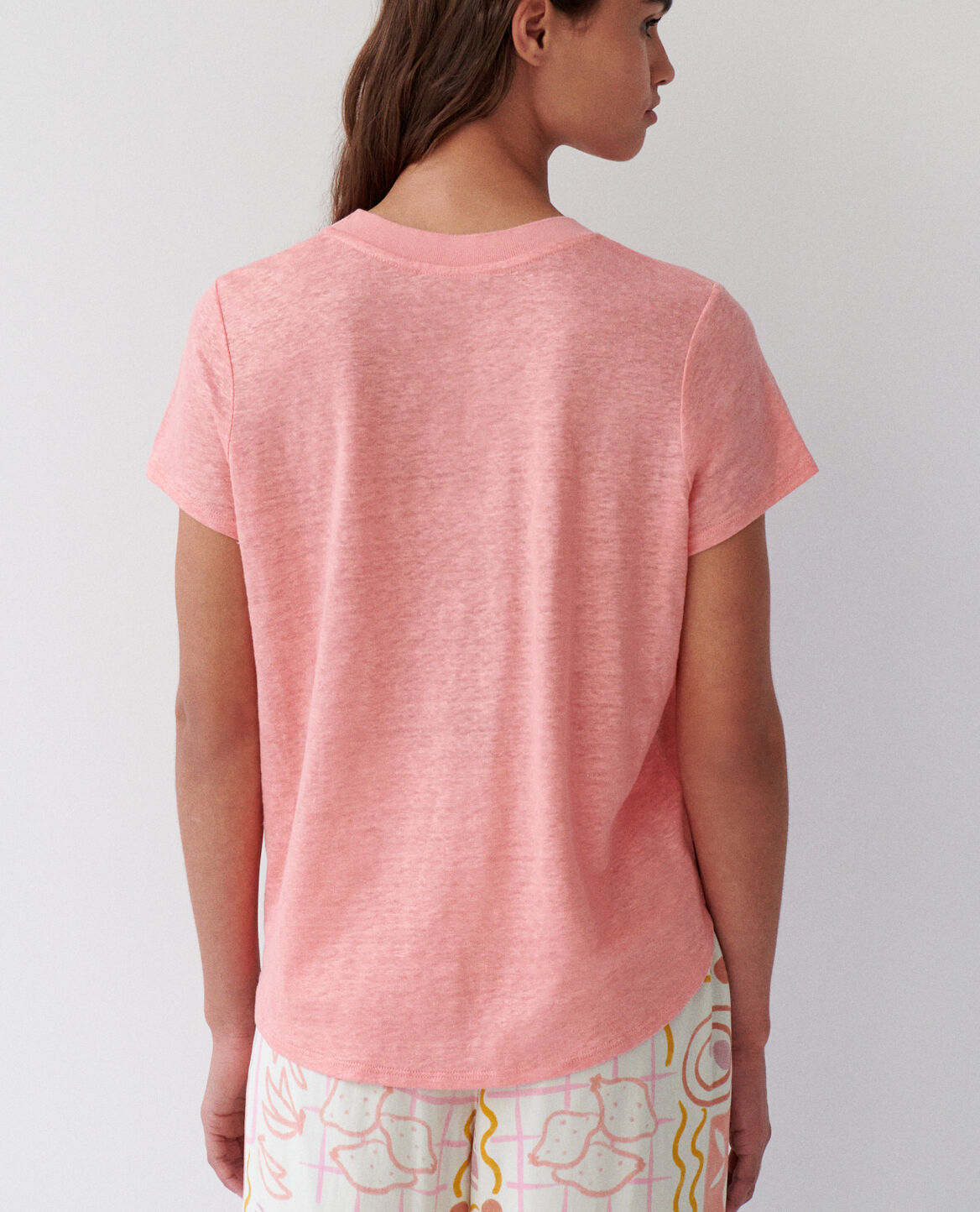 Kurzärmliges T-Shirt LIN JERSEY Silve pink