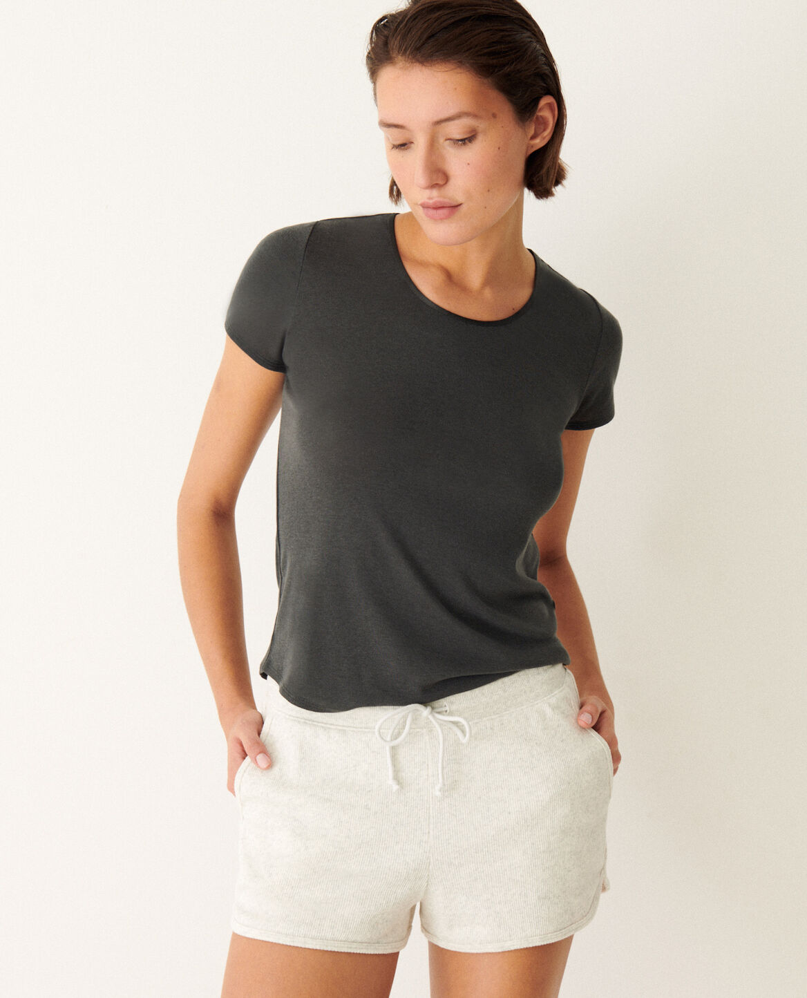 Kurzärmliges T-Shirt SOFT Dunkelgrau