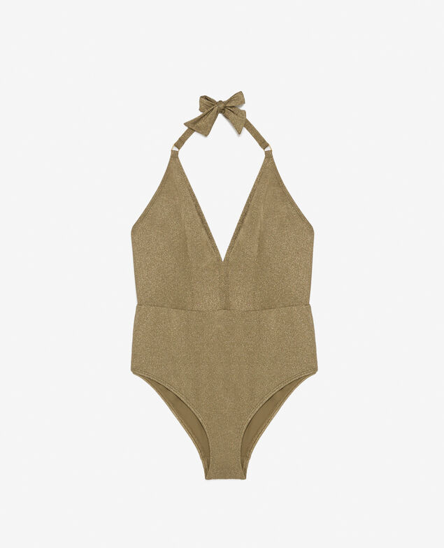 Badeanzug Neckholder SUNSHINE Lichengrün Lurex
