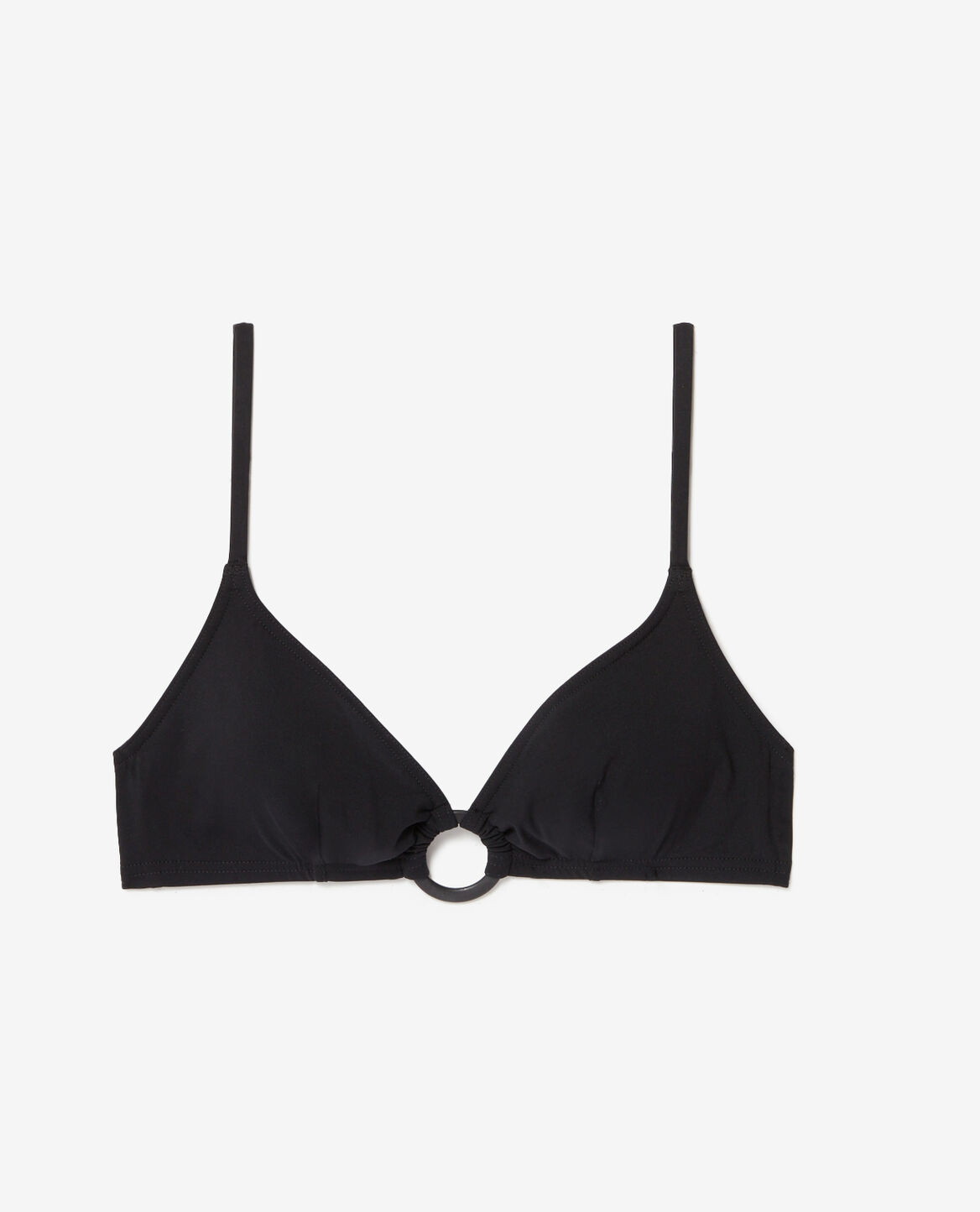 Gepolstertes Triangel-Bikini-Oberteil ohne Bügel HORIZON Schwarz