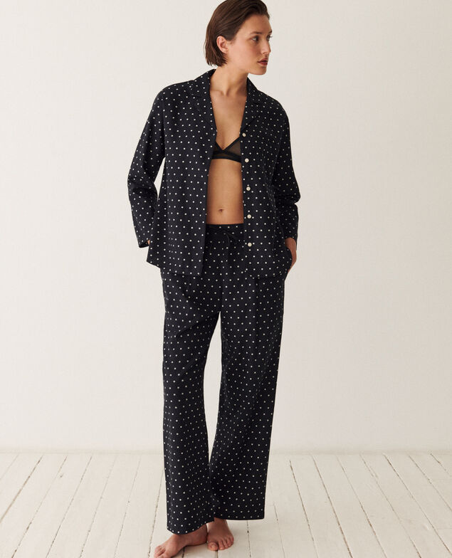 Set de pyjama DREAM FLANELLE Geo cravate noir