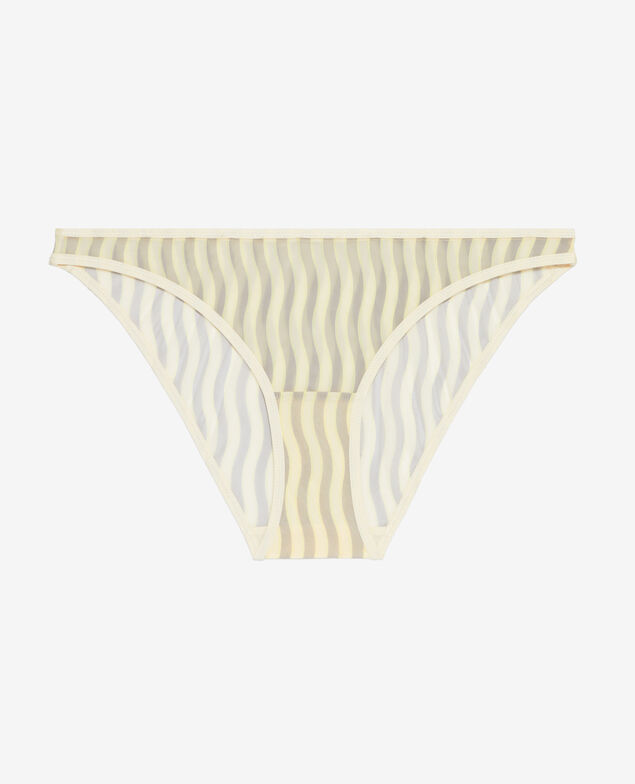Low-cut Slip CHERI TULLE PRINT Gewellte Streifen Mausgrau
