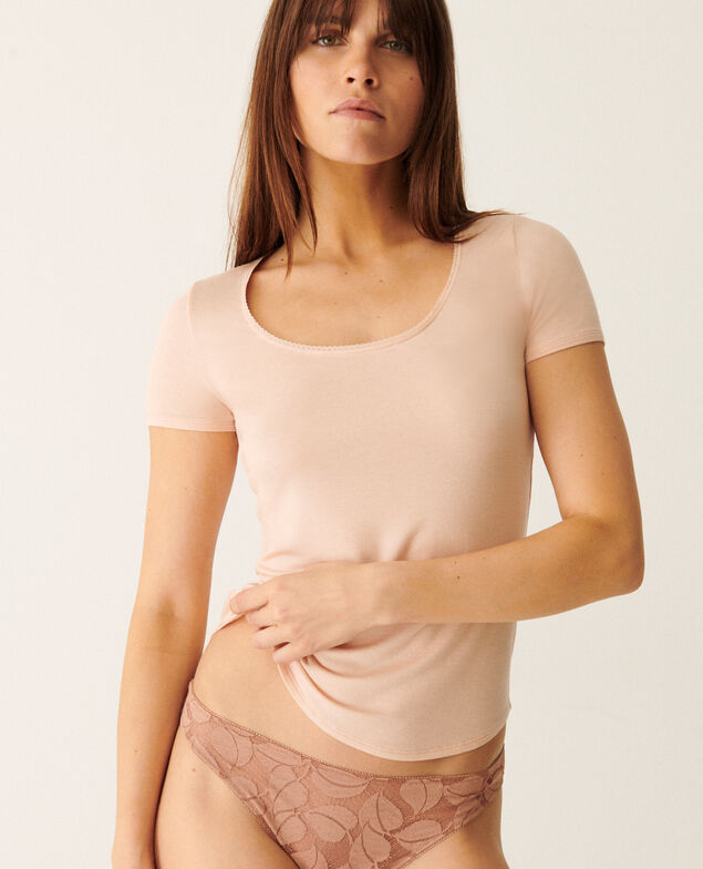 Kurzärmliges T-Shirt HEATTECH SECONDE PEAU Pulver