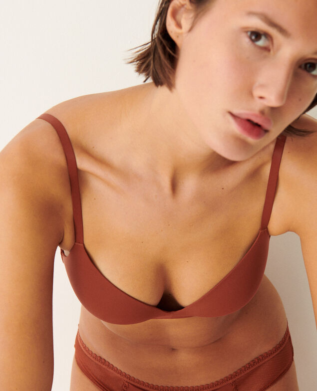 Gemoldeter Triangel-BH ohne Bügel DAILY FEMININ Zimtbraun