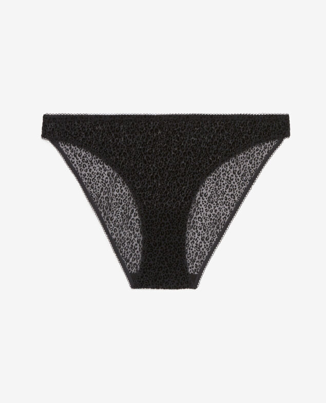 Low-cut Slip CHERI TULLE FLOQUE LEO Schwarz