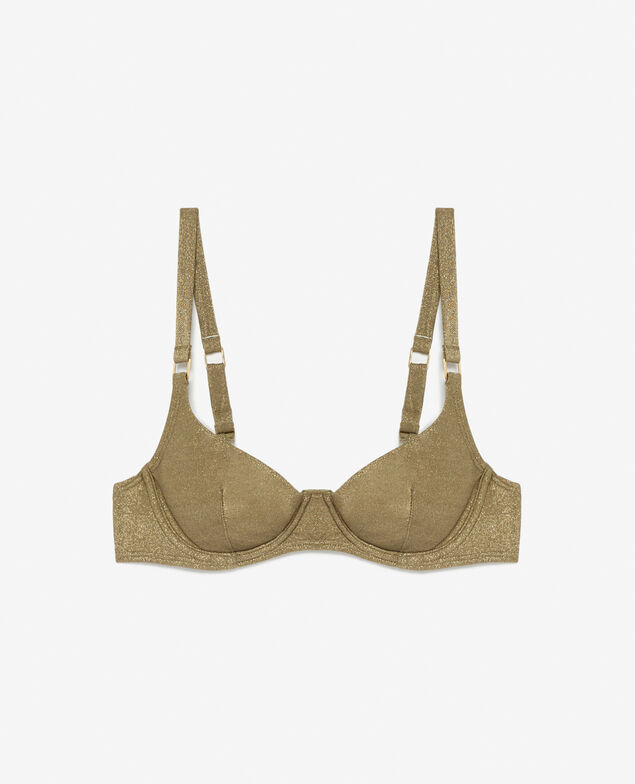Triangel-Bikini-Oberteil mit Bügeln SUNSHINE Lichengrün Lurex