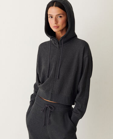 Sweatshirt mit Kapuze SWEAT RIB Dunkles Heidegrau