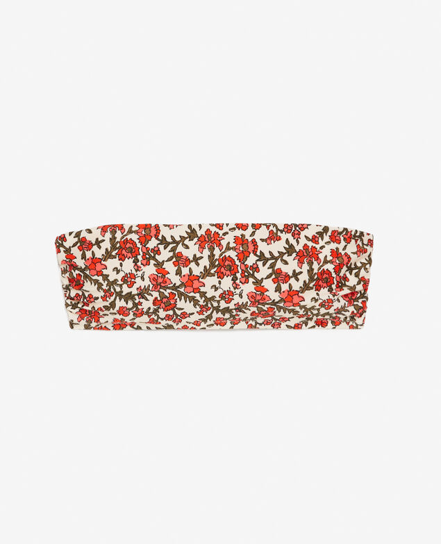 Bandeau-Bikini-Oberteil ohne Bügel RUMBA Blume Mila Orange Tangerine