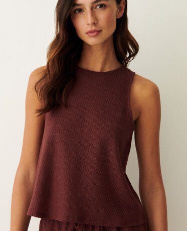 Ärmelloses T-Shirt BIGUINE CAPSULE CROCHET Schokoladenbraun