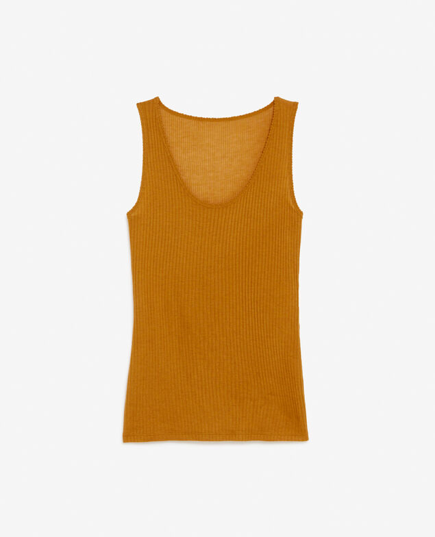 Ärmelloses T-Shirt HEATTECH POINTELLE Bone Brown