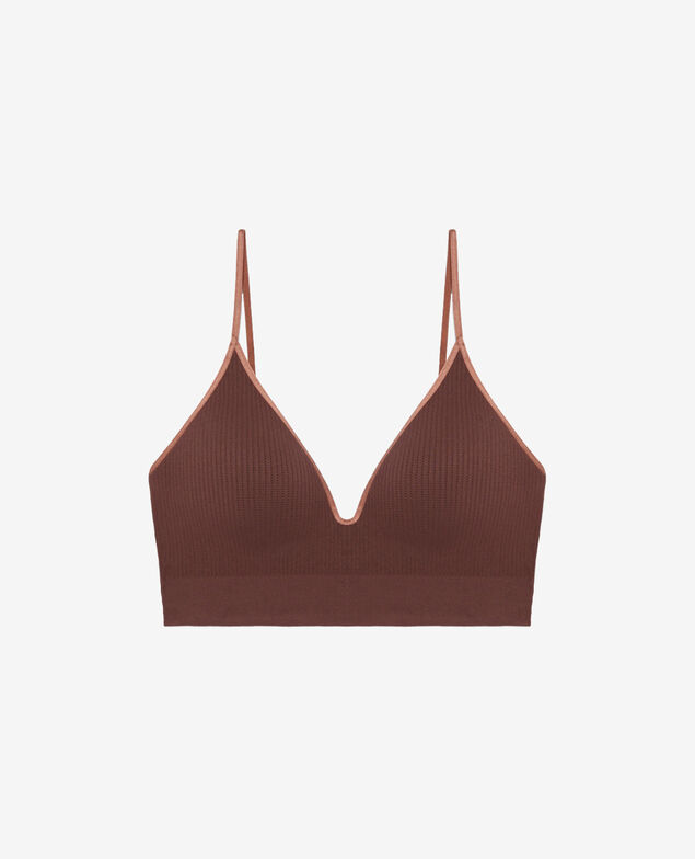 Bustier-BH ohne Bügel SEAMLESS BICOLORE Mokkabraun