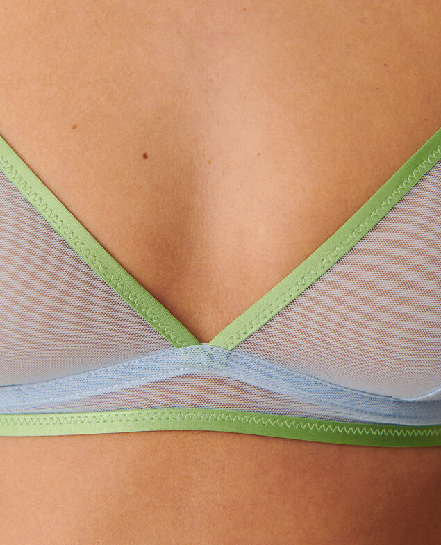BH ohne Bügel CHERI TULLE BICOLOR Blau gestreift/Pistaziengrün