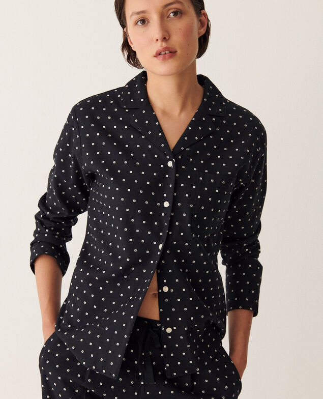 Set de pyjama DREAM FLANELLE Geo cravate noir