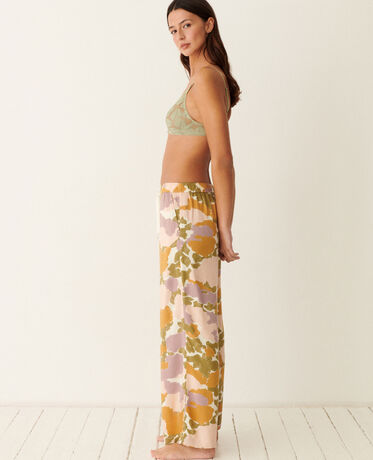 Hose RELAX PRINT Blume Camo Hortensie Rosa