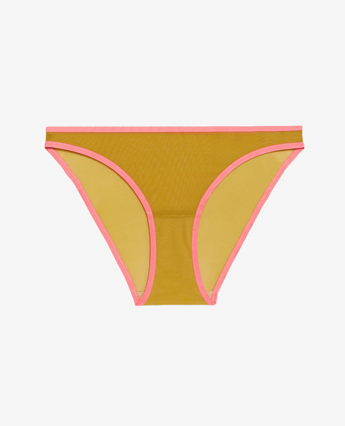 Low-cut Slip CHERI TULLE BICOLOR Olivettengrün/Neonrosa