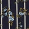 Blume Rose Streifen Marineblau
